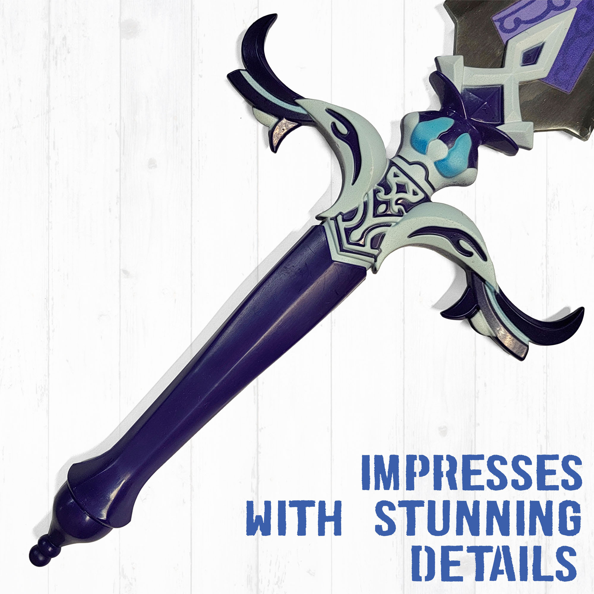 Genshin Impact - Sacrificial Schwert mit Scheide, Genshin Impact Cosplay, Katana Schwert echt Samurai Schwert aus Stahl, Dekoration für einen Sammler oder als Geschenk