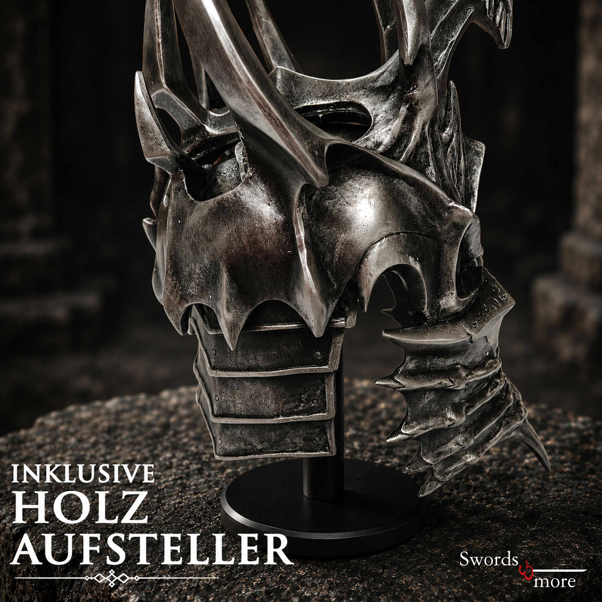 World of Warcraft Lichkönig Helm der Herrschaft: 3 kg Replika & Holzständer