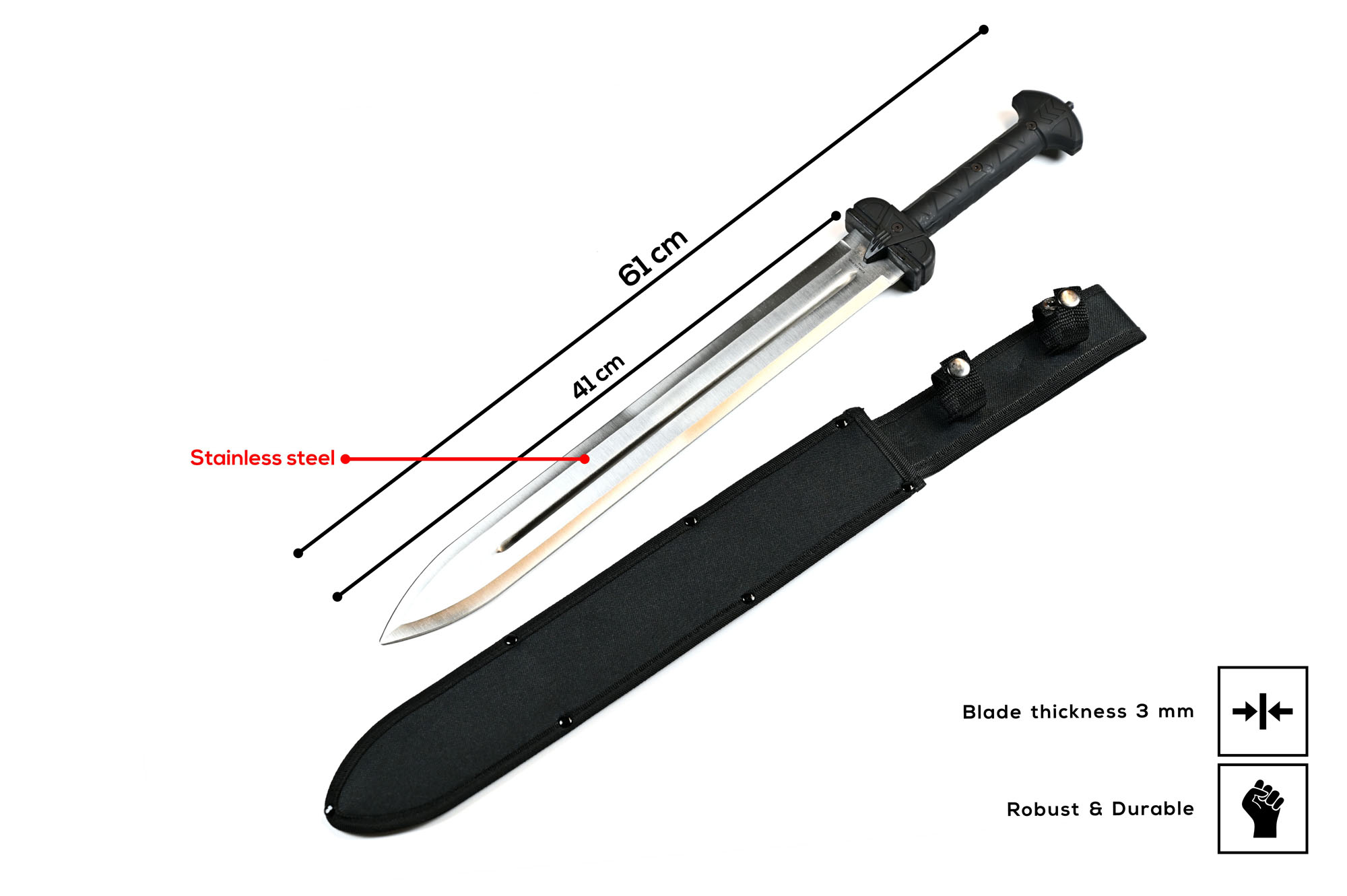 Tactical Gladius, Satinierte Klinge