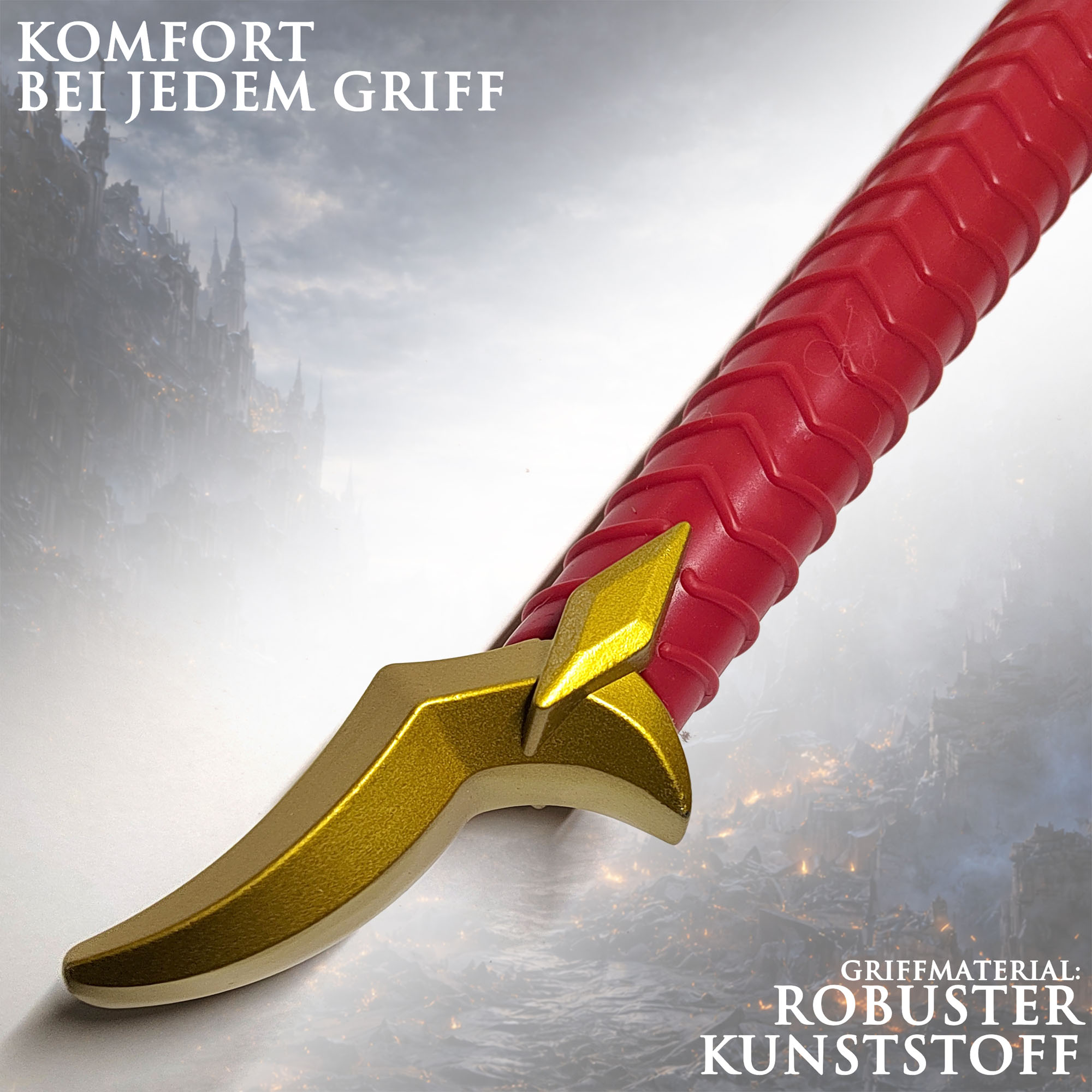 Solo Leveling Cha Hae-In Schwert Gold Edition 117,5 cm – Anime Katana Replik mit Scheide – Edelstahl Klinge Goldfinish Cosplay Deko Sammlerstück