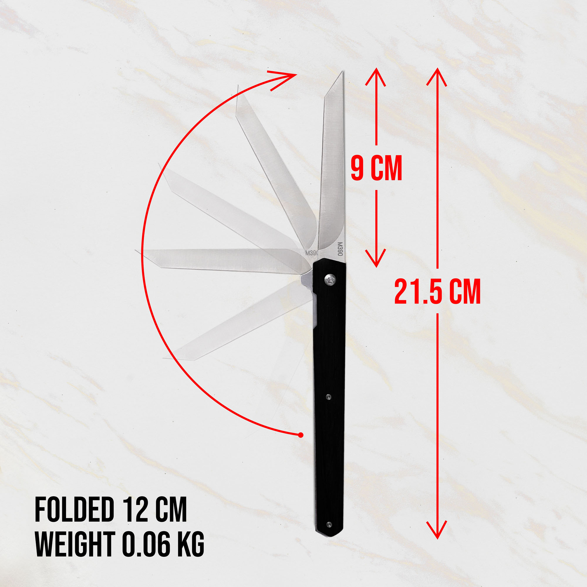 Outdoor Klappmesser Liner Lock, Tanto Point Klinge, schwarzer Holzgriff mit brauner Lederscheide
