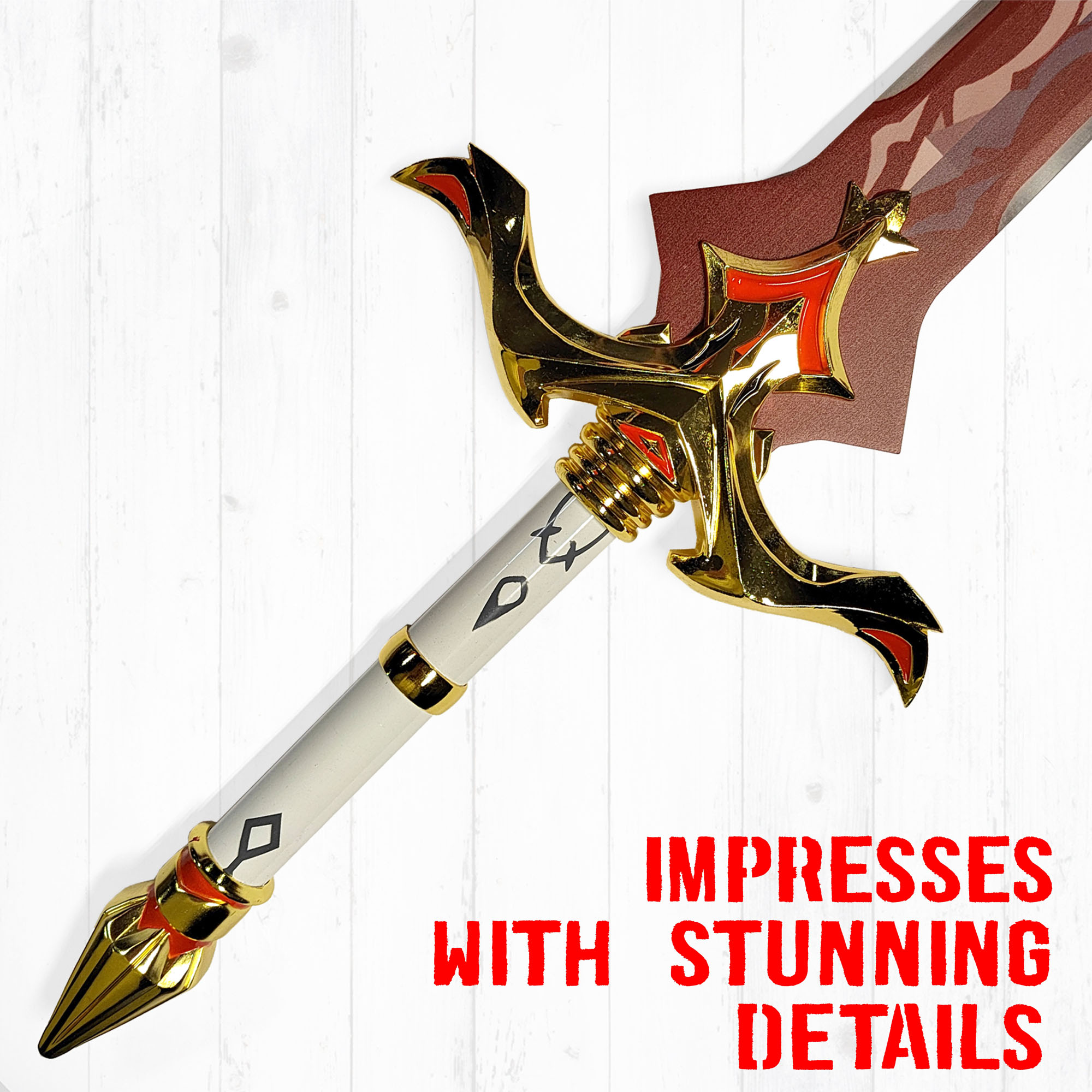 Genshin Impact - Royales Schwert mit Scheide, Genshin Impact Cosplay, Katana Schwert echt Samurai Schwert aus Stahl, Dekoration für einen Sammler oder als Geschenk