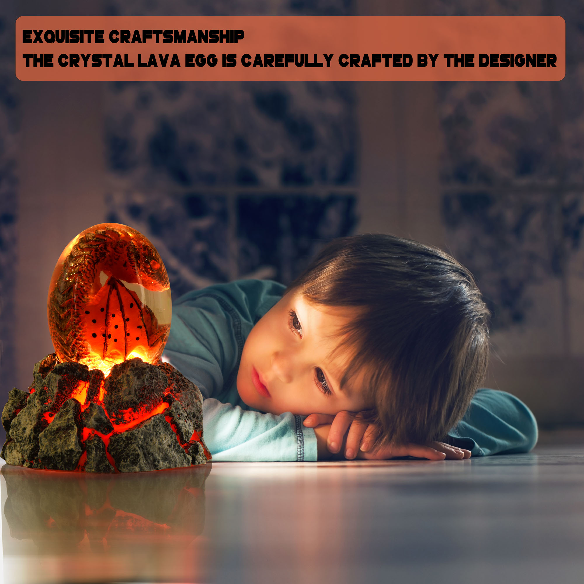 Lava Drachenei Lampe, Orange