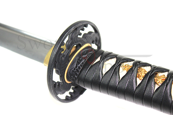 Wave Wakizashi (Bo-hi) Runde Tsuba