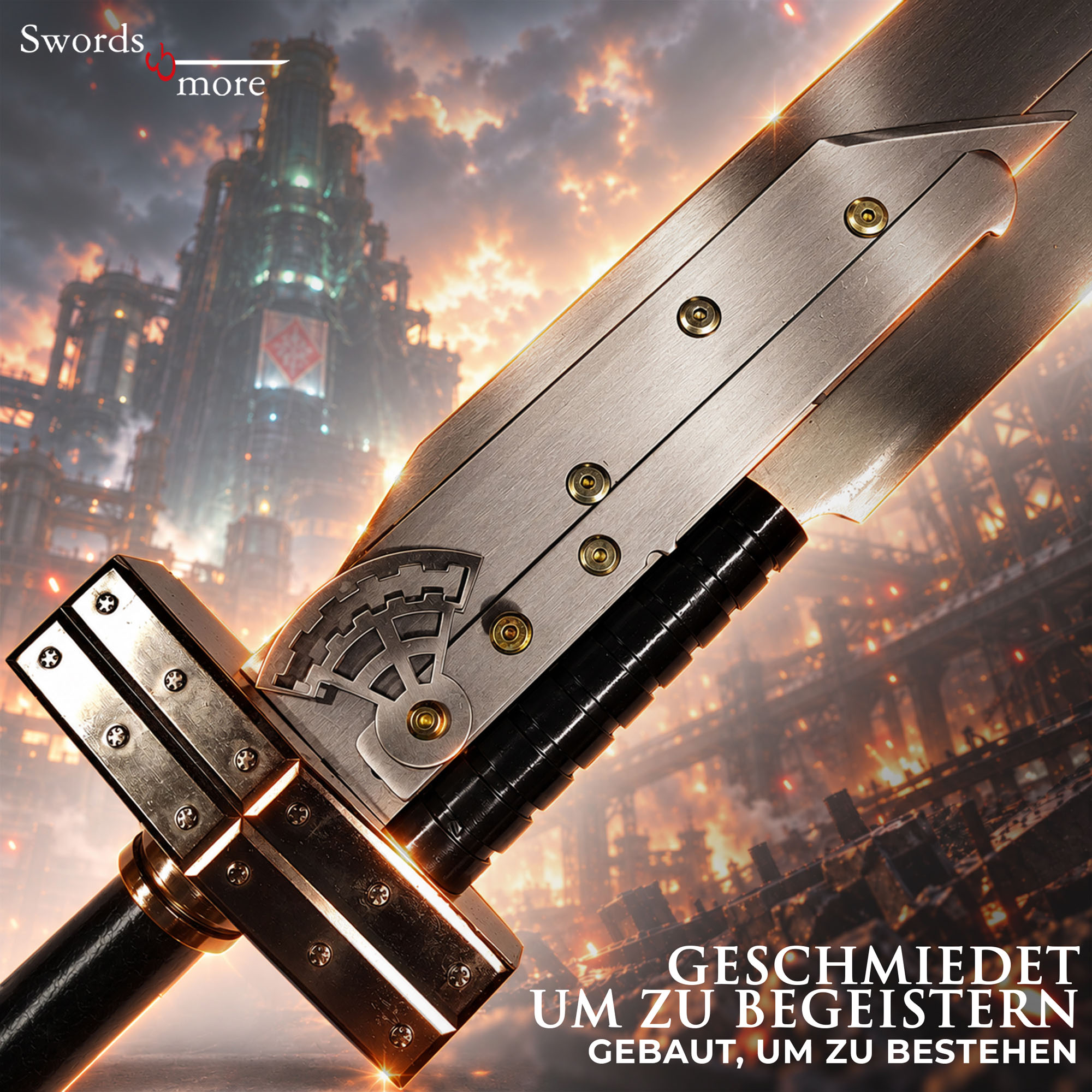 Final Fantasy Buster Schwert 6 In 1 Stahl Replika Cosplay Deko Waffe 110 cm