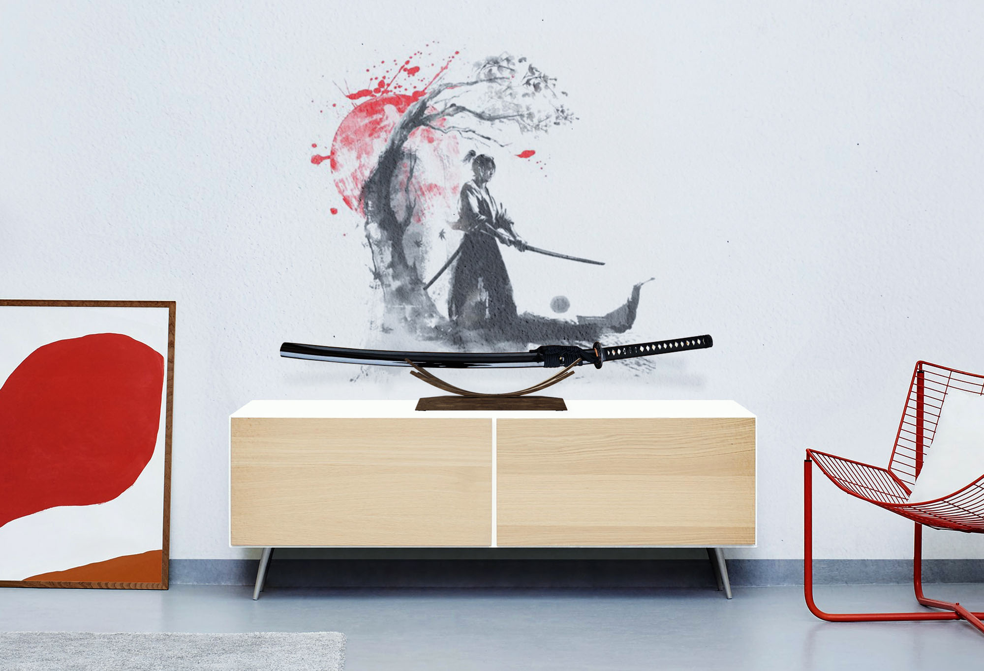 Design Ständer für 2 Schwerter – braun