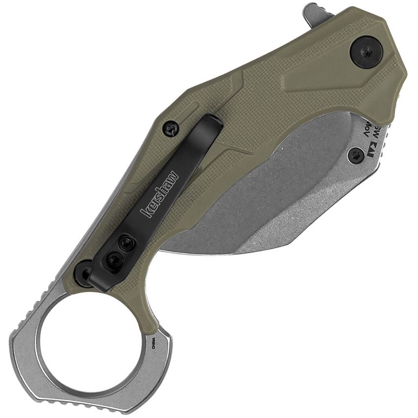 Outlier, Grüner Griff, Stonewashed Klinge