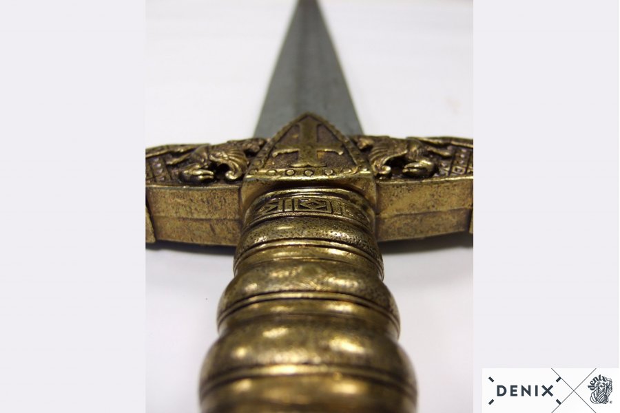 Templerschwert rote Scheide bronzefarben, 12. Jhdt