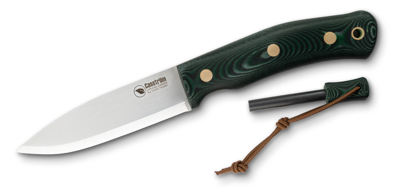 No.10 SFK - 14C28N/Scandi/Grünes Micarta/Feuerstahl 