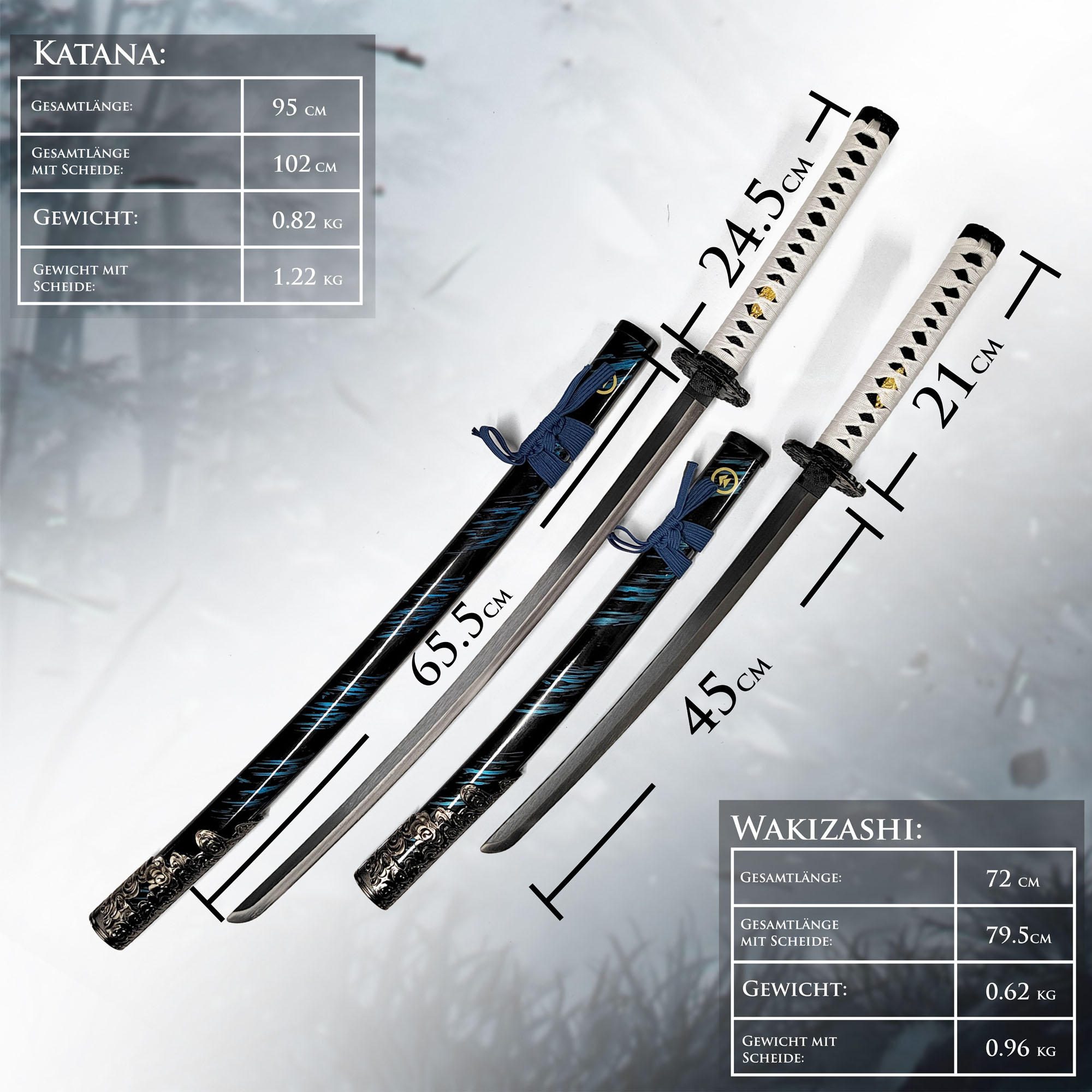 Ghost of Tsushima – Jin Sakai Katana & Wakizashi Set mit Ständer