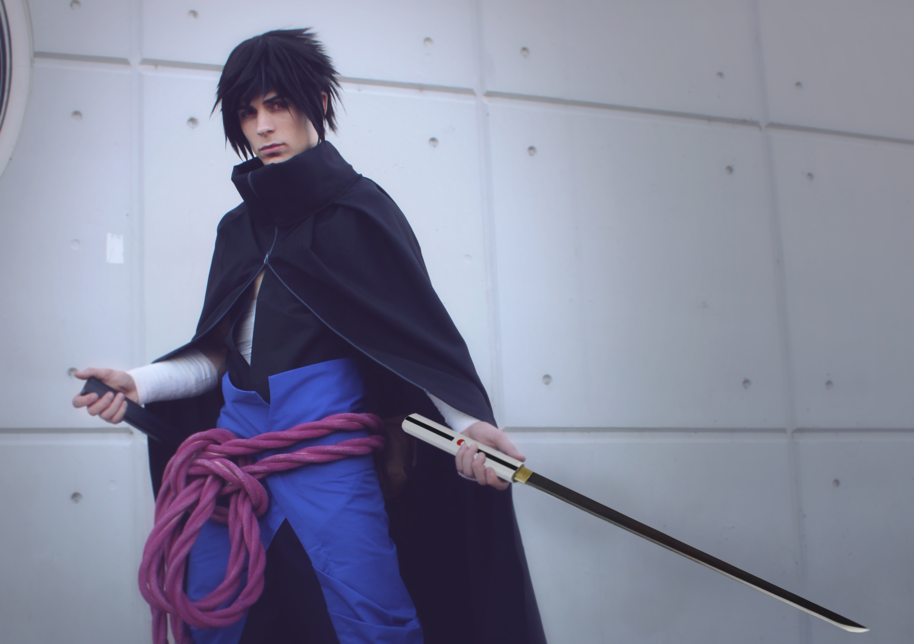 Sasuke Uchiha Anime Katana - handgeschmiedet&gefaltet, Set, Kusanagi, Carbon Stahl mit Scheide 101cm, Ninja Schwert, Anime Schwert mit Schwertpflegeset für Kostüm & Anime Geschenke