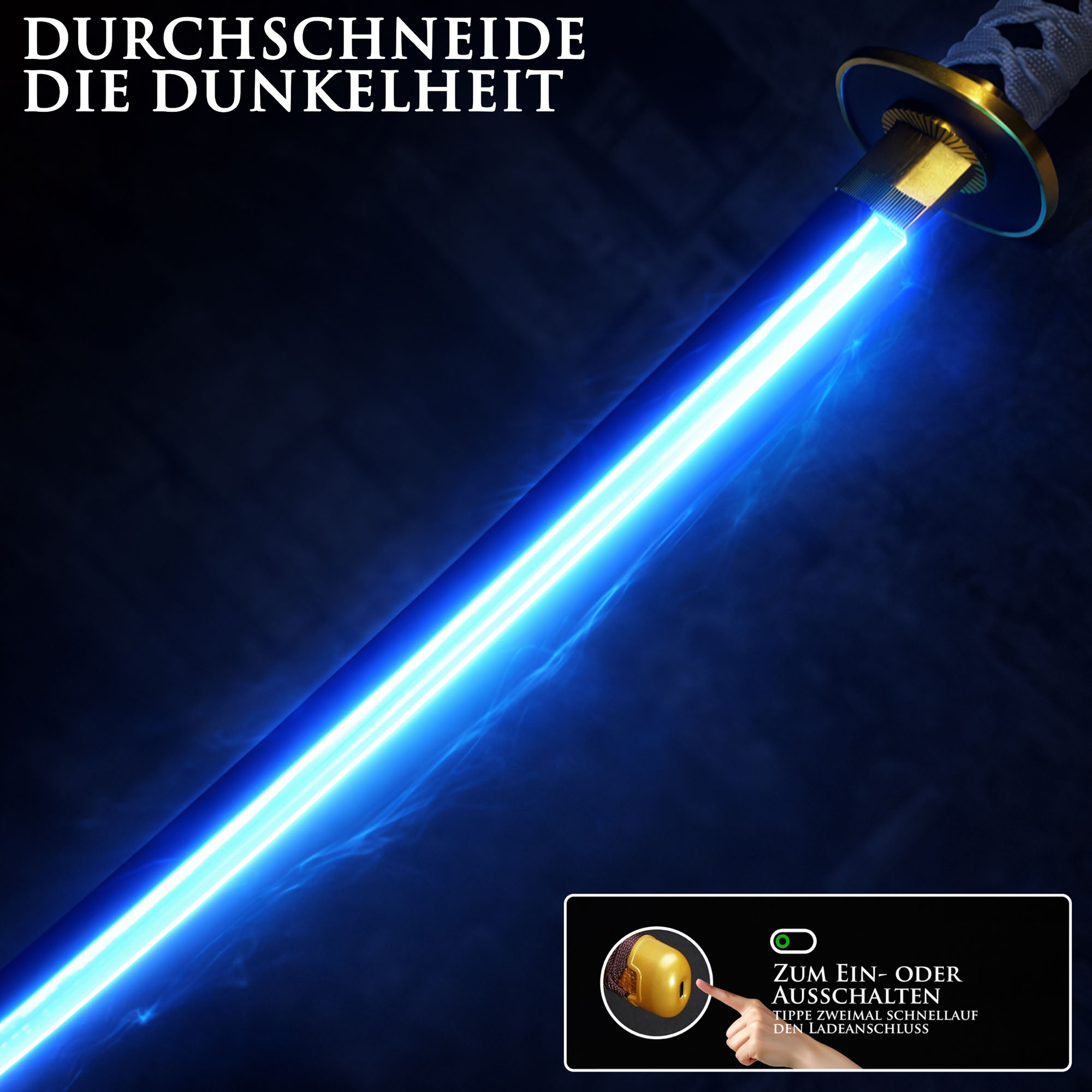 One Piece Wado Ichimonji Katana 104 cm mit LED Klinge – Roronoa Zoro Schwert Replik mit Scheide & Ständer – 1045 Carbonstahl Anime Cosplay Sammlerstück