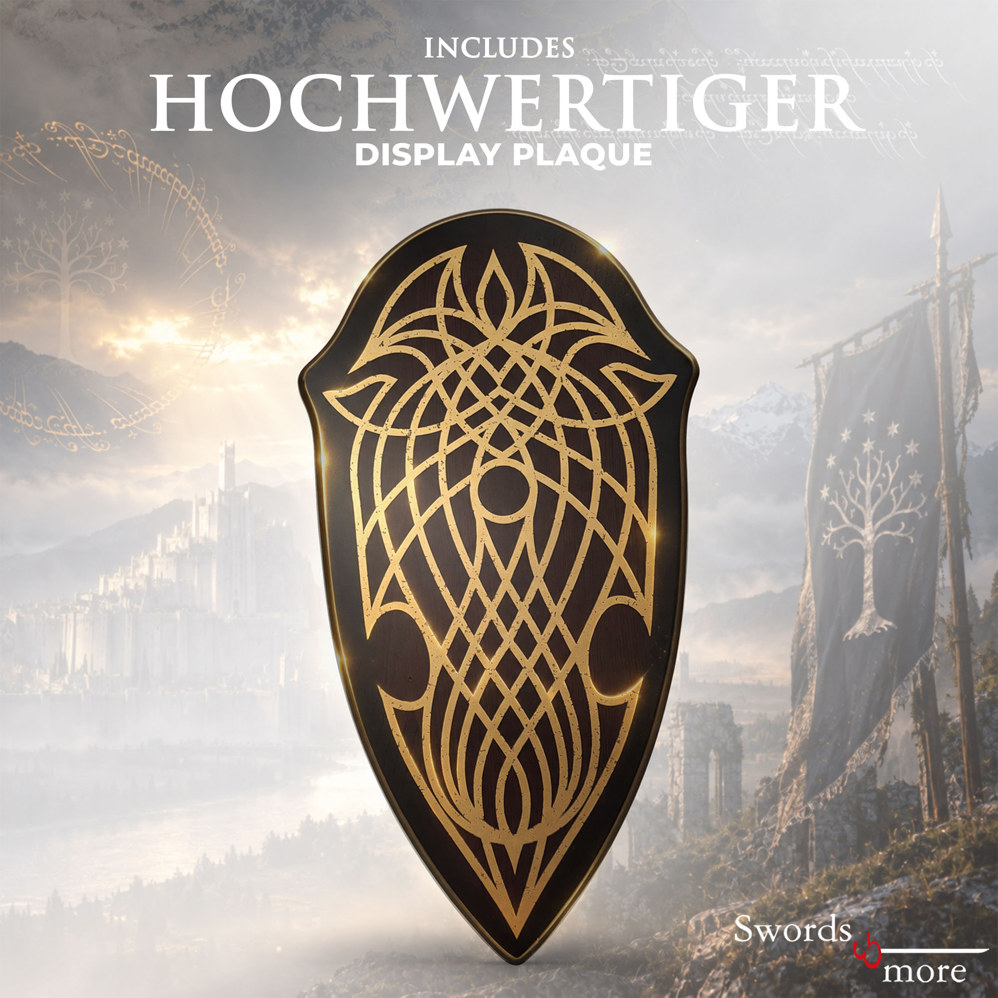 Herr der Ringe Aragorns Elben Dolch Replik Stahl Inkl Wandhalterung 53,5 cm