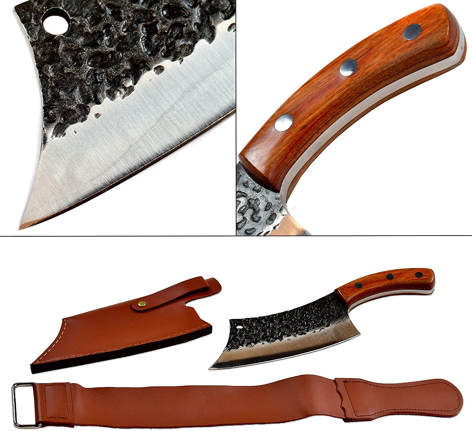 2er Serbische Küchenmesser-Set (Metzgermesser & Hackmesser)