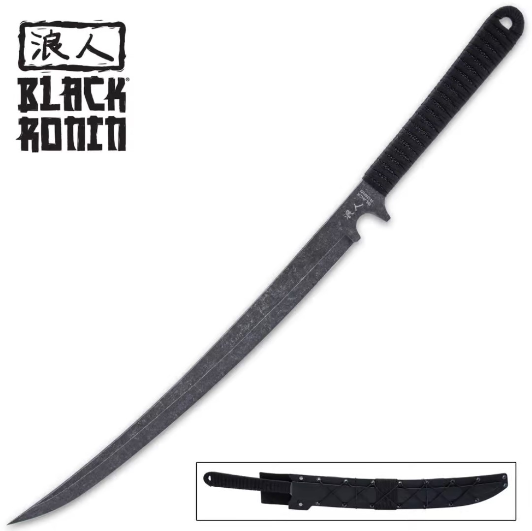 Black Ronin Black Combat Wakizashi Schwert mit Scheide