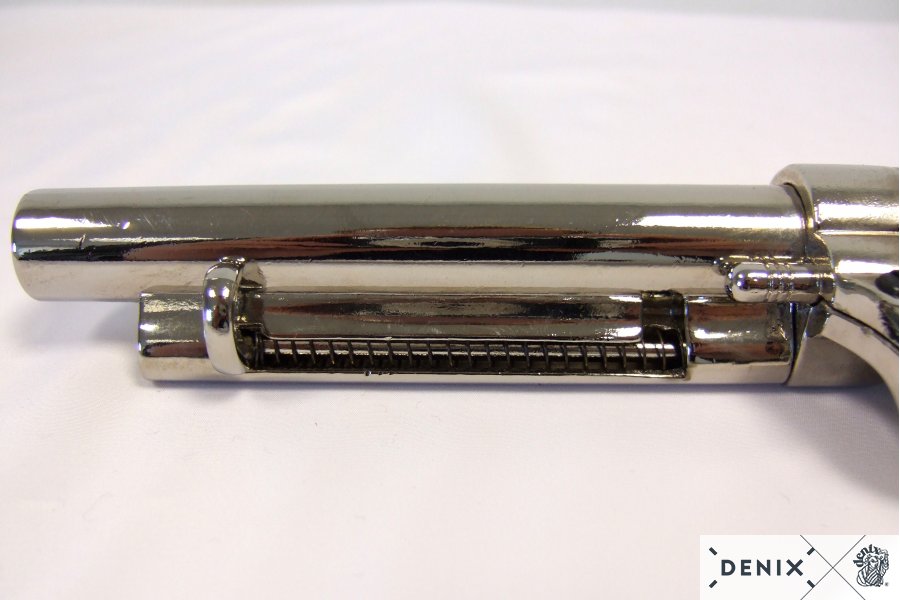 45er Colt Peacemaker, nickelf. m. Griffmuld