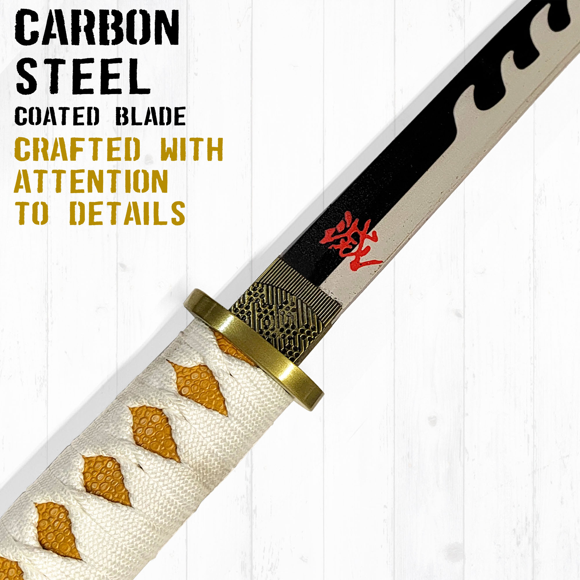 Demon Slayer - Tsugikuni Yoriichi's Schwert mit Scheide, Demon Slayer Katana, Stahl Schwert, Samurai Schwerter echt, Demon Slayer Schwert, Demon Slayer Cosplay, Animefans, Anime Schwert