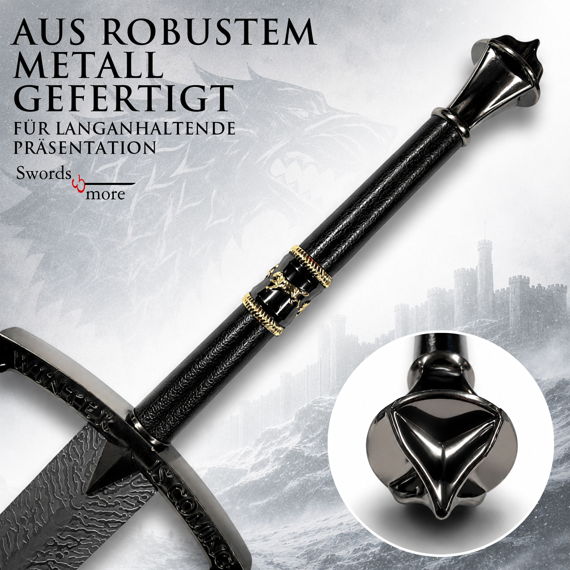 Eis Schwert von Eddard Stark: Das Lied von Eis und Feuer Replik & Halterung