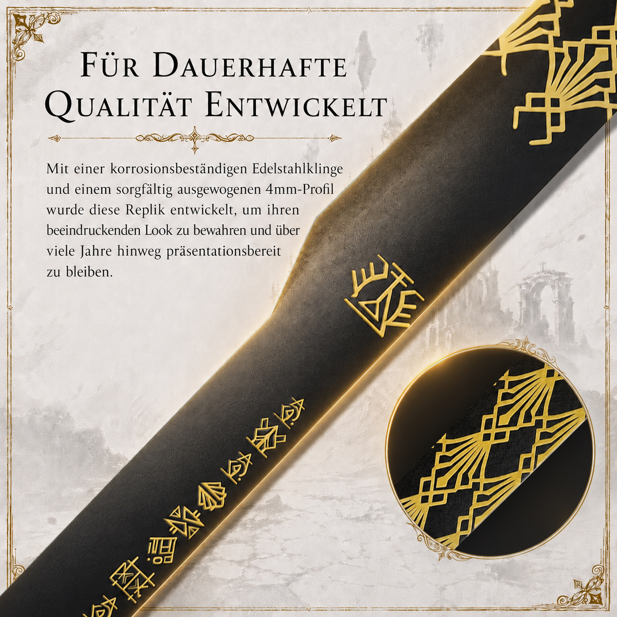 Clair Obscur Expedition 33 Gustaves Noahram Schwert 119,5cm | Edelstahl Zweihandschwert Replik inkl. Wandhalterung | RPG Gaming Cosplay Waffe & Deko-Schwert Sammlerstück