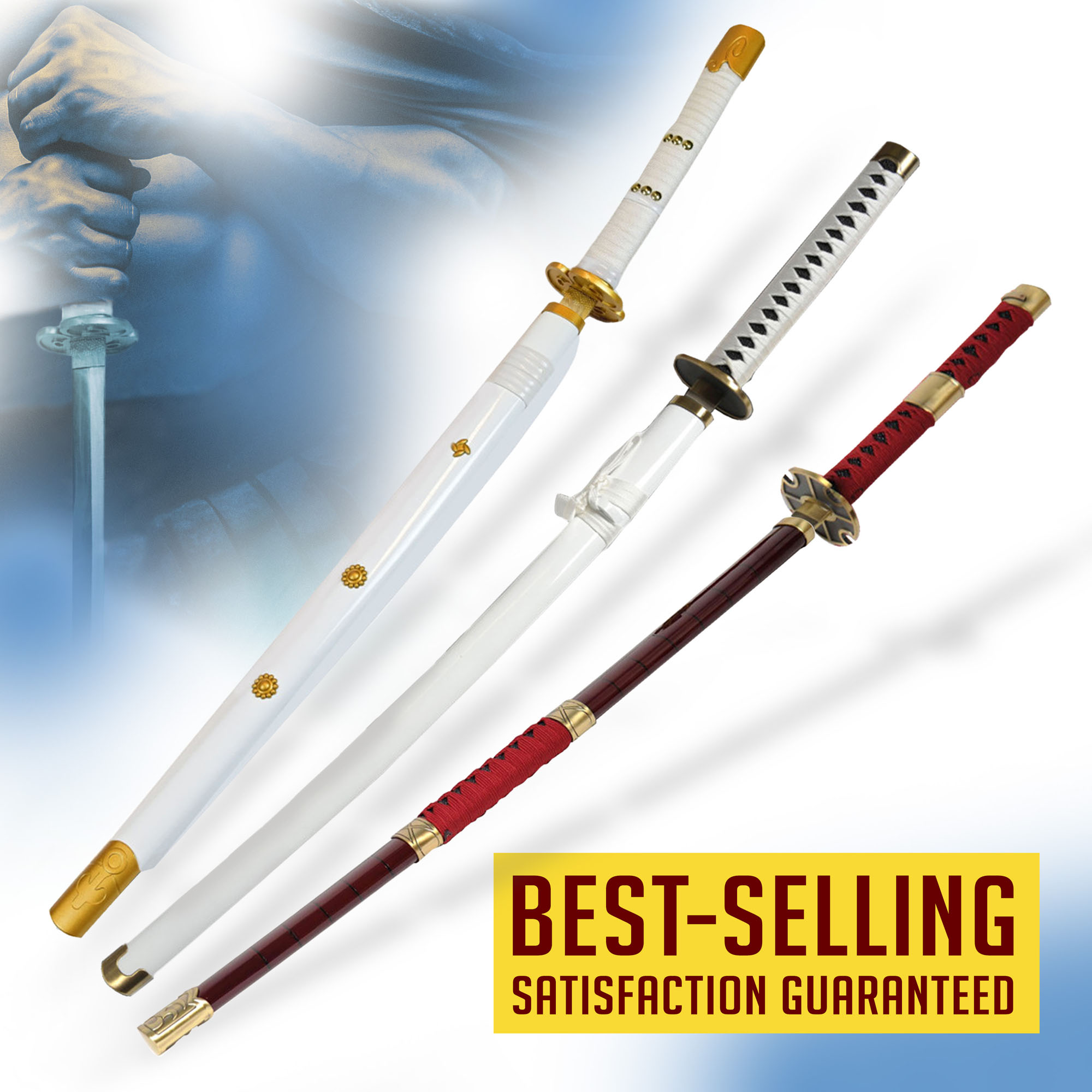 One Piece Schwerter Bundle - Zoro's Schwerter -  Oden’s Ame No Habakiri, Sandai Kitetsu & Wado Ichimonji