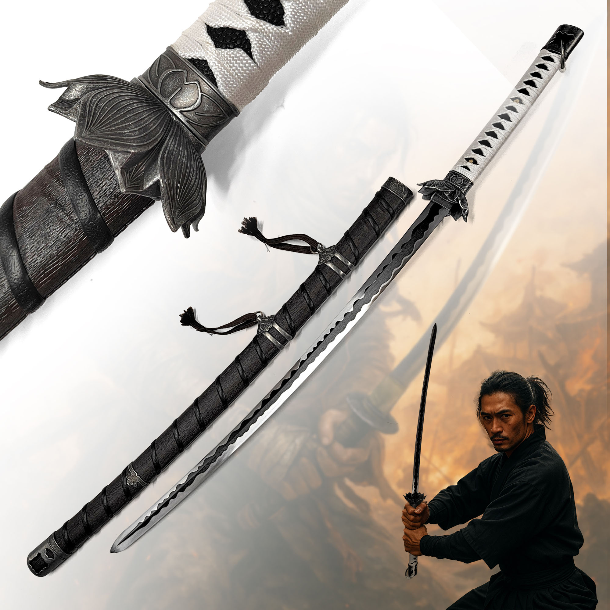 Sekiro: Shadows Die Twice – Black Mortal Blade Schwert mit Scheide