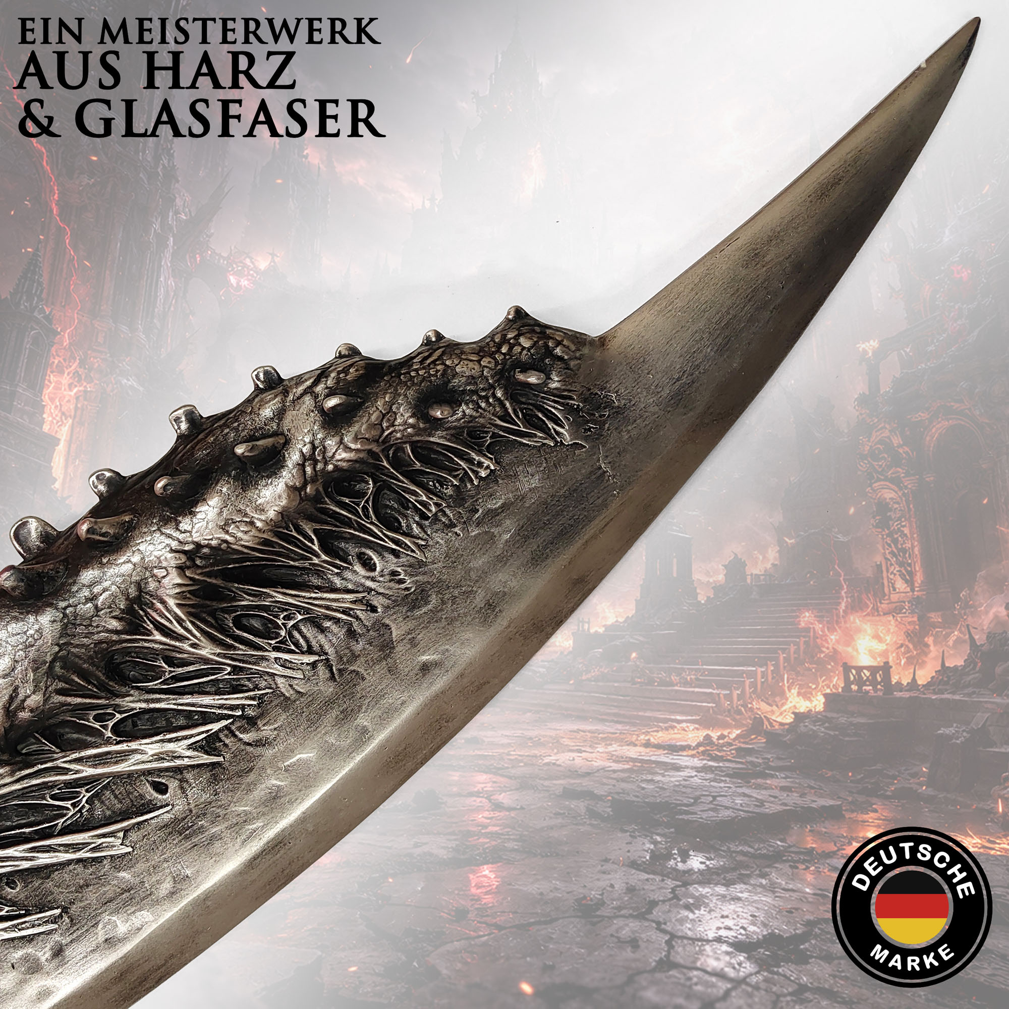 Devil May Cry 5 Sparda Schwert Replik 134 cm – Devil Arm Sparda 1:1 Deko Riesenschwert aus Harz und Fiberglas – DMC 5 Sammlerstück Cosplay Waffe Legendärer Dunkler Ritter