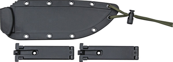 Esee Modell 6, teilweise gezahnt mit Scheide, schwarz