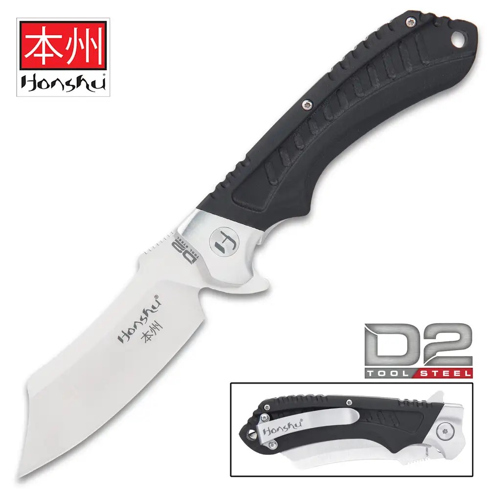 Honshu Sekyuriti Taschenmesser - D2 Werkzeug Stahlklinge 
