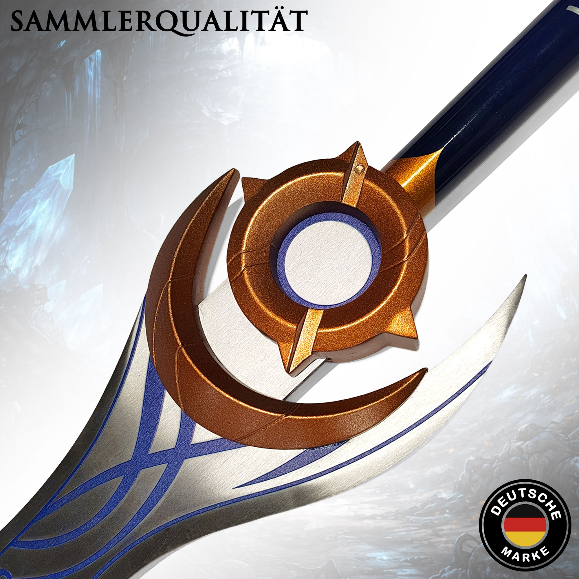 Solo Leveling Night Blade Moon Shadow Schwert Silber 71,5 cm – Anime Replik mit Ständer – Edelstahl Klinge Cosplay Deko Sammlerstück