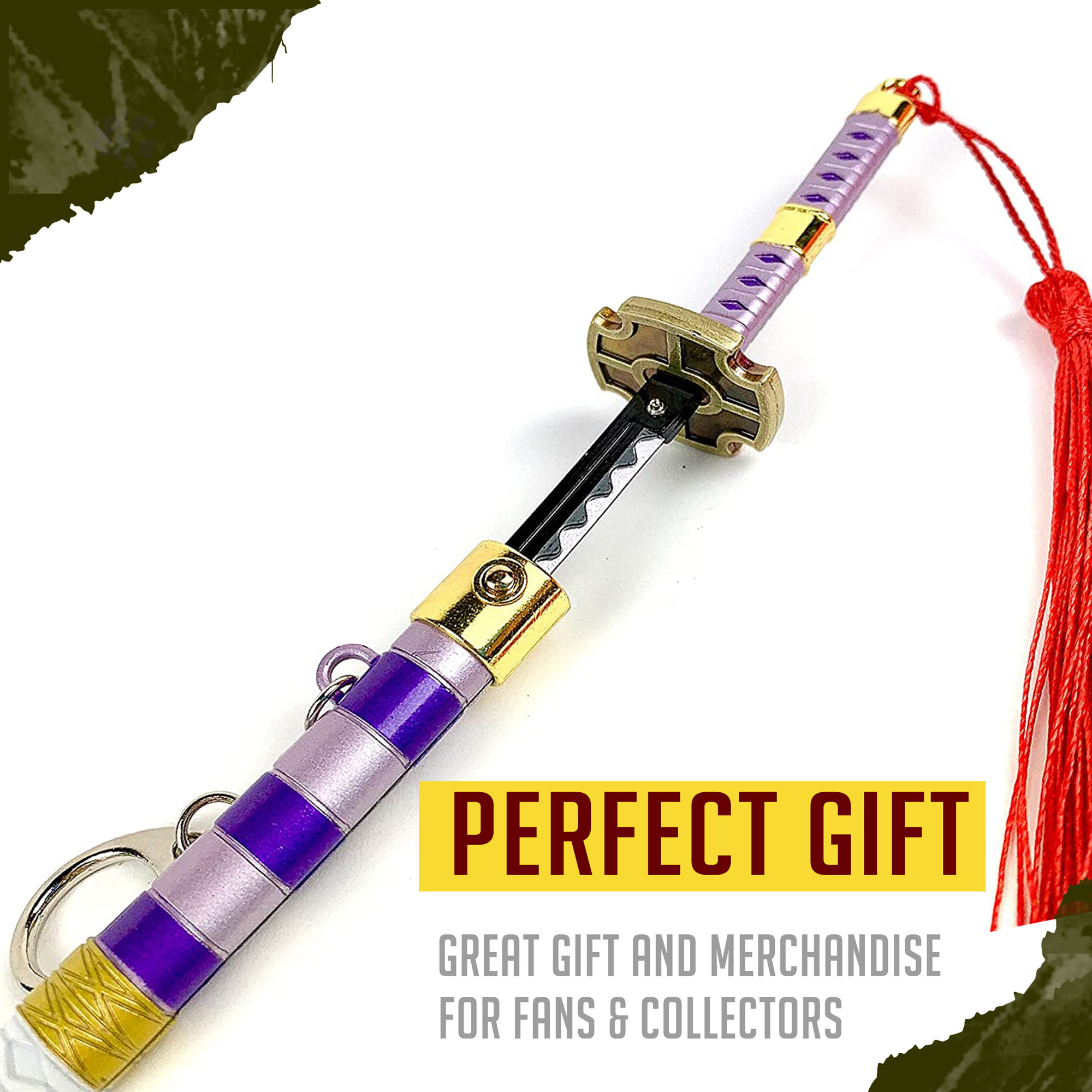 One Piece – Ruffys Nidai Kitetsu Samuraikatana, Brieföffner-Schwert mit Scheide und Ständer