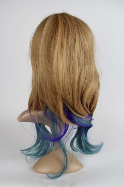 Standard Perücke - blau / hellbraun - lang