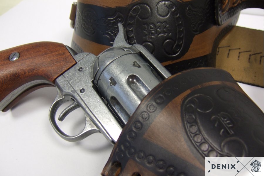 Coltgürtel aus Leder inklusive 24 Kugeln, für 1 Colt