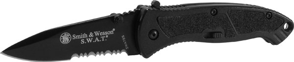 S&W SWAT MAGIC Assist Drop Point Small (Schwarz Teilw. Gesägt)