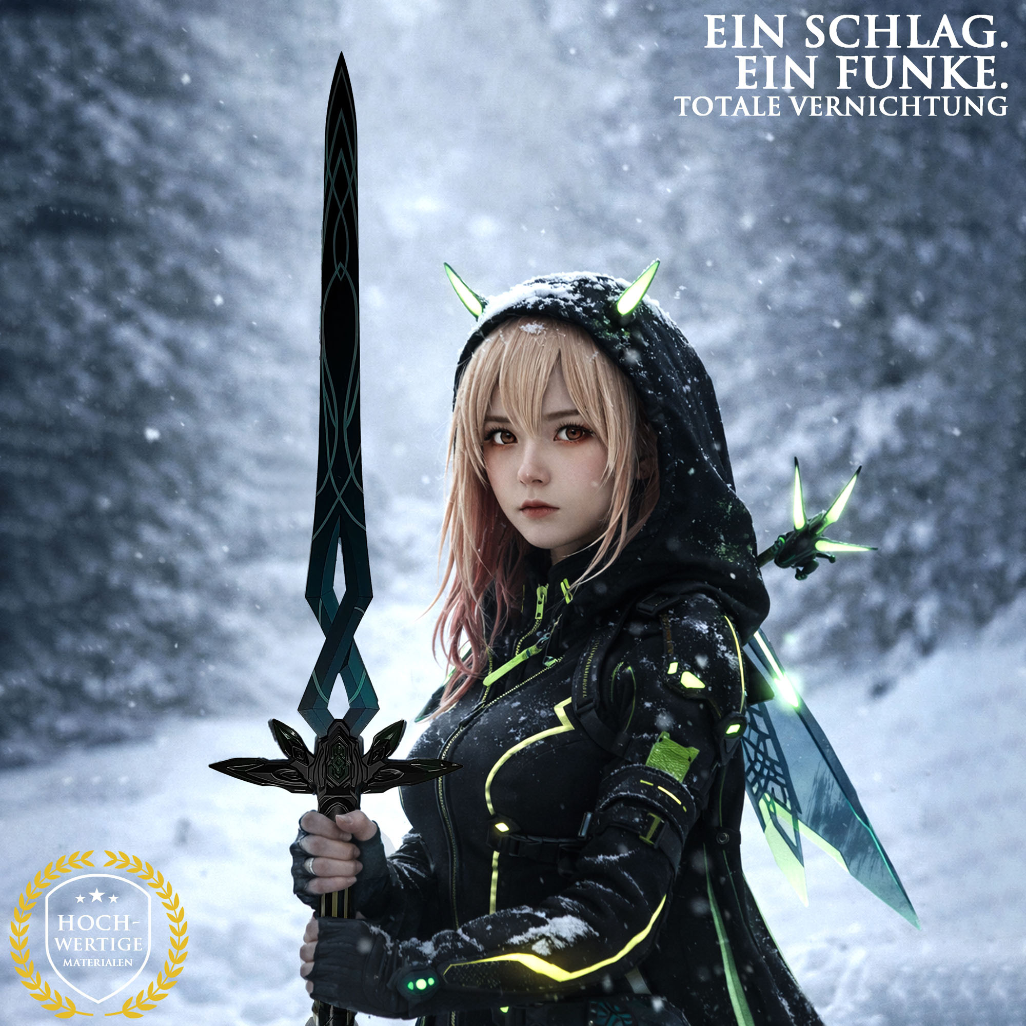 Honkai: Star Rail Firefly Schwert 108cm | Massives Edelstahl Katana mit Hartholz-Griff | SAM Stellaron Jäger Replik & Cosplay Waffe | HSR Penacony Merch
