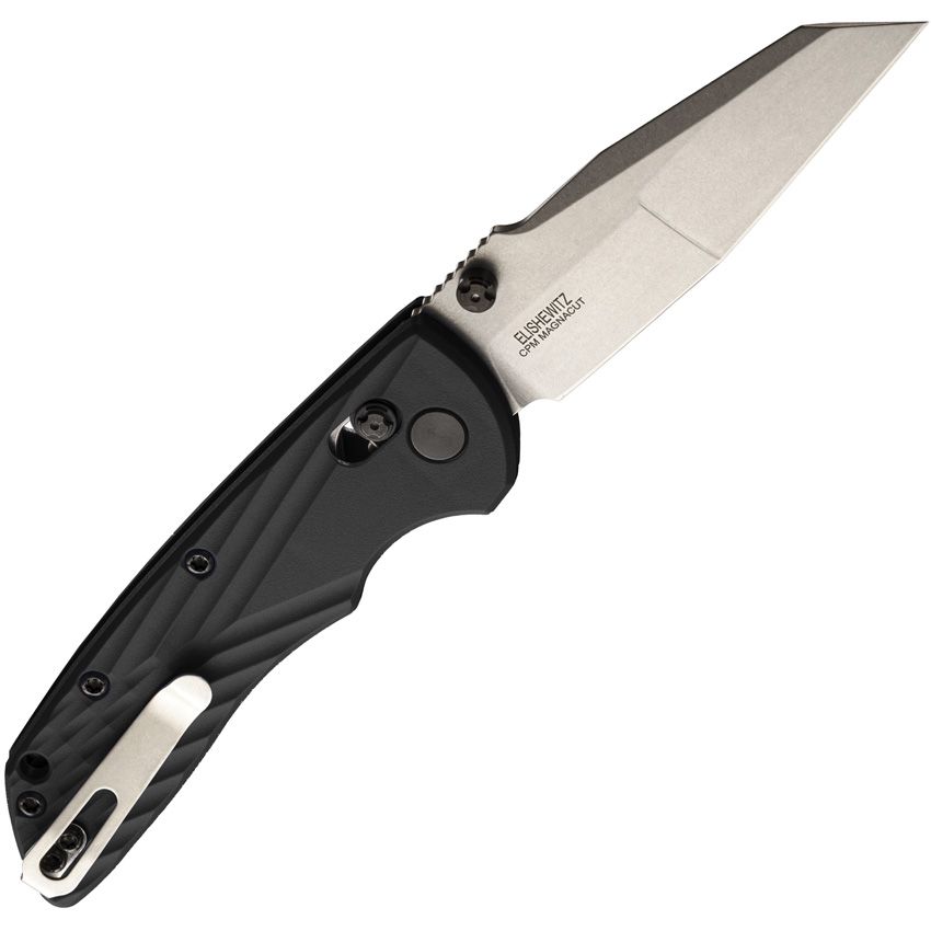 Deka ABLE, CPM-MagnaCut Stonewashed Modified Wharncliffe-Klinge, schwarzer Polymergriff