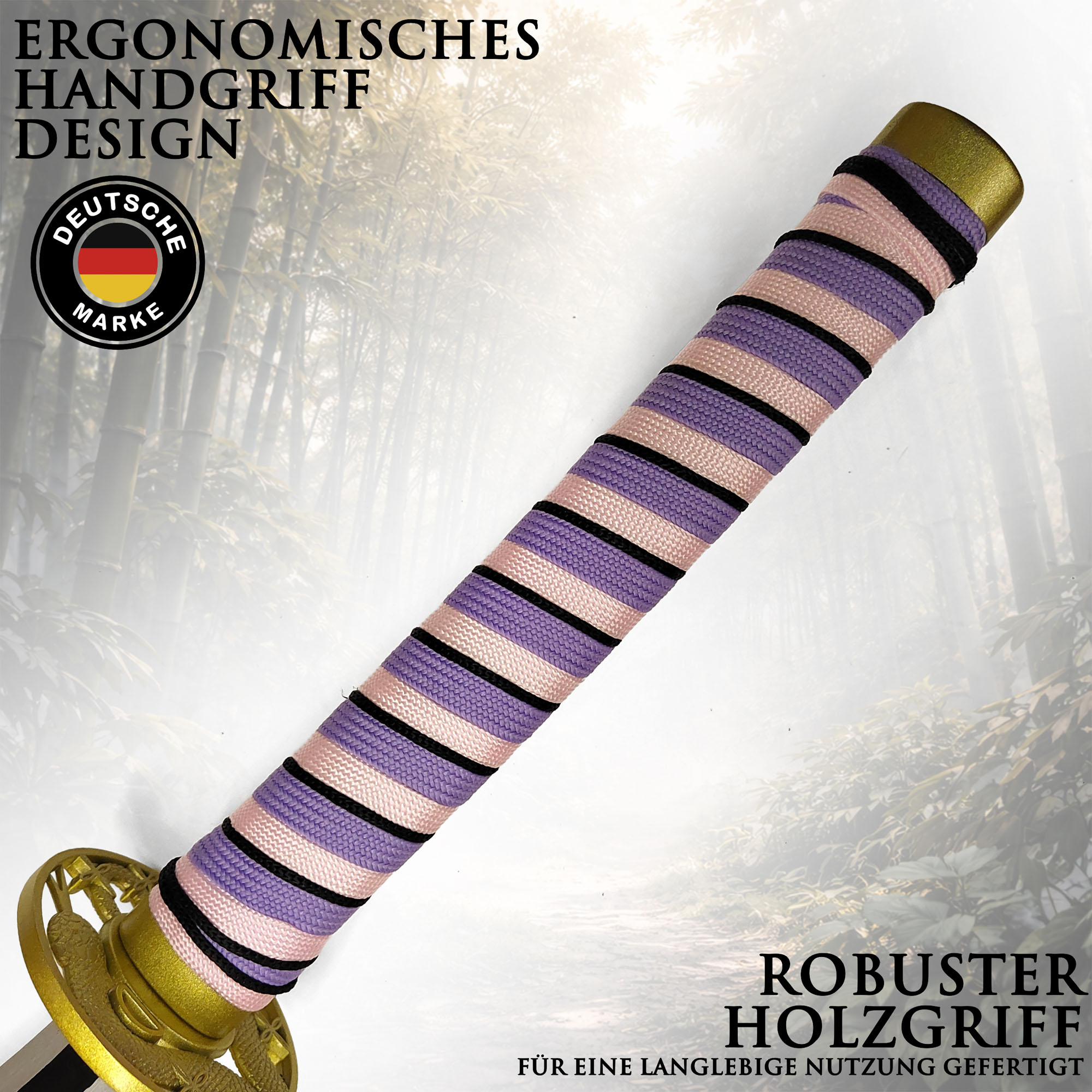 Demon Slayer Obanai Iguro Katana 103 cm mit Scheide – Nichirin Schwert Serpent Hashira – Karbonstahl Klinge Anime Replik mit Holzgriff und Metall Tsuba – Cosplay & Sammlerstück