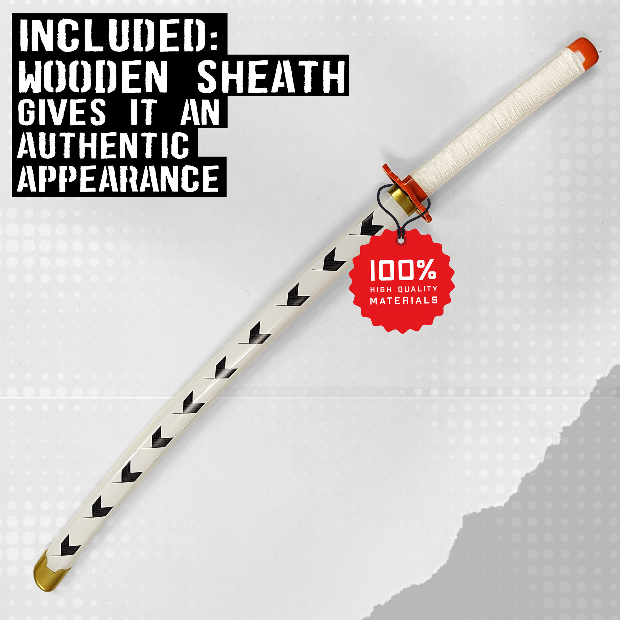 Demon Slayer - Rengoku Kyojuro's Schwert aus Holz mit Scheide