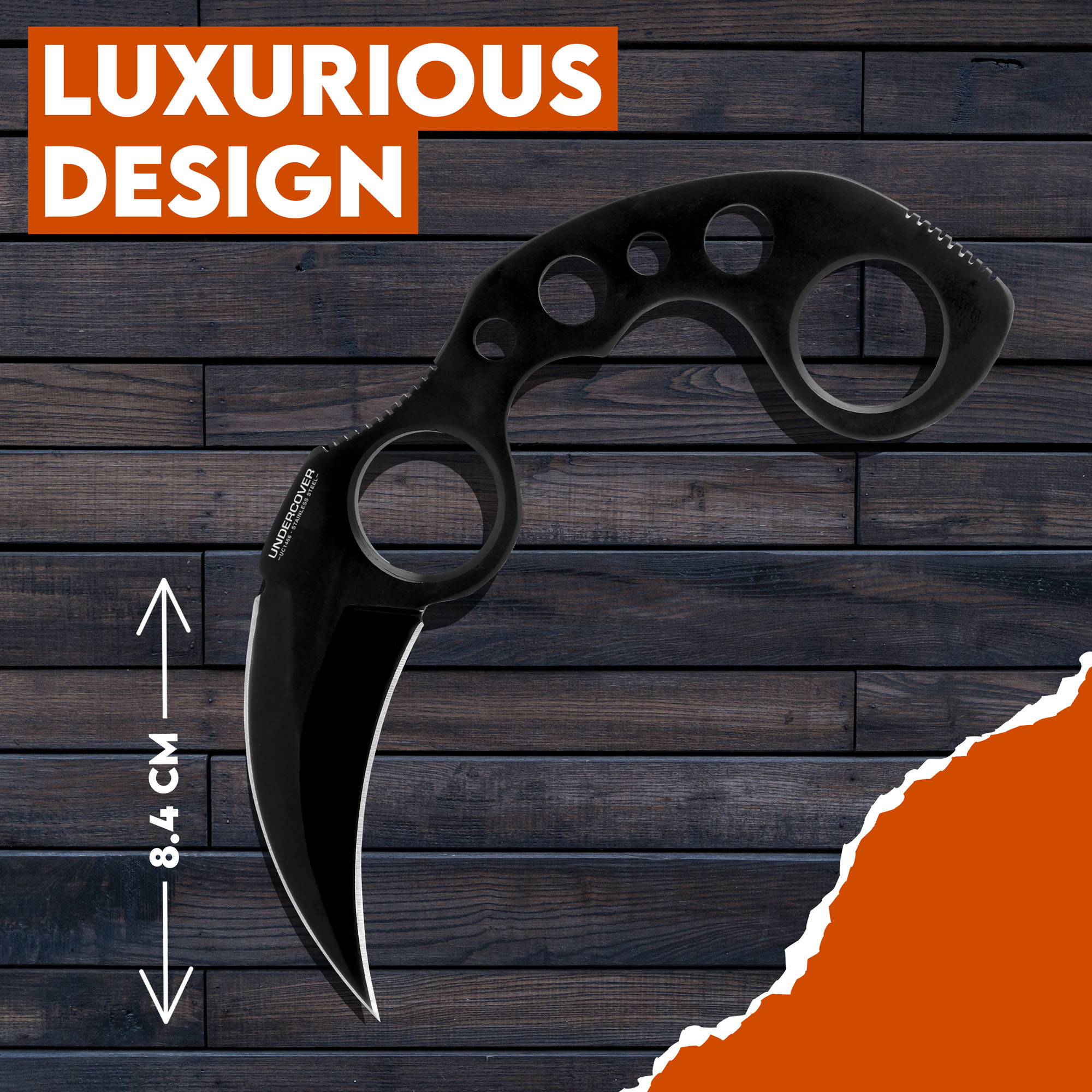 Undercover Karambit, Schwarz mit Scheide