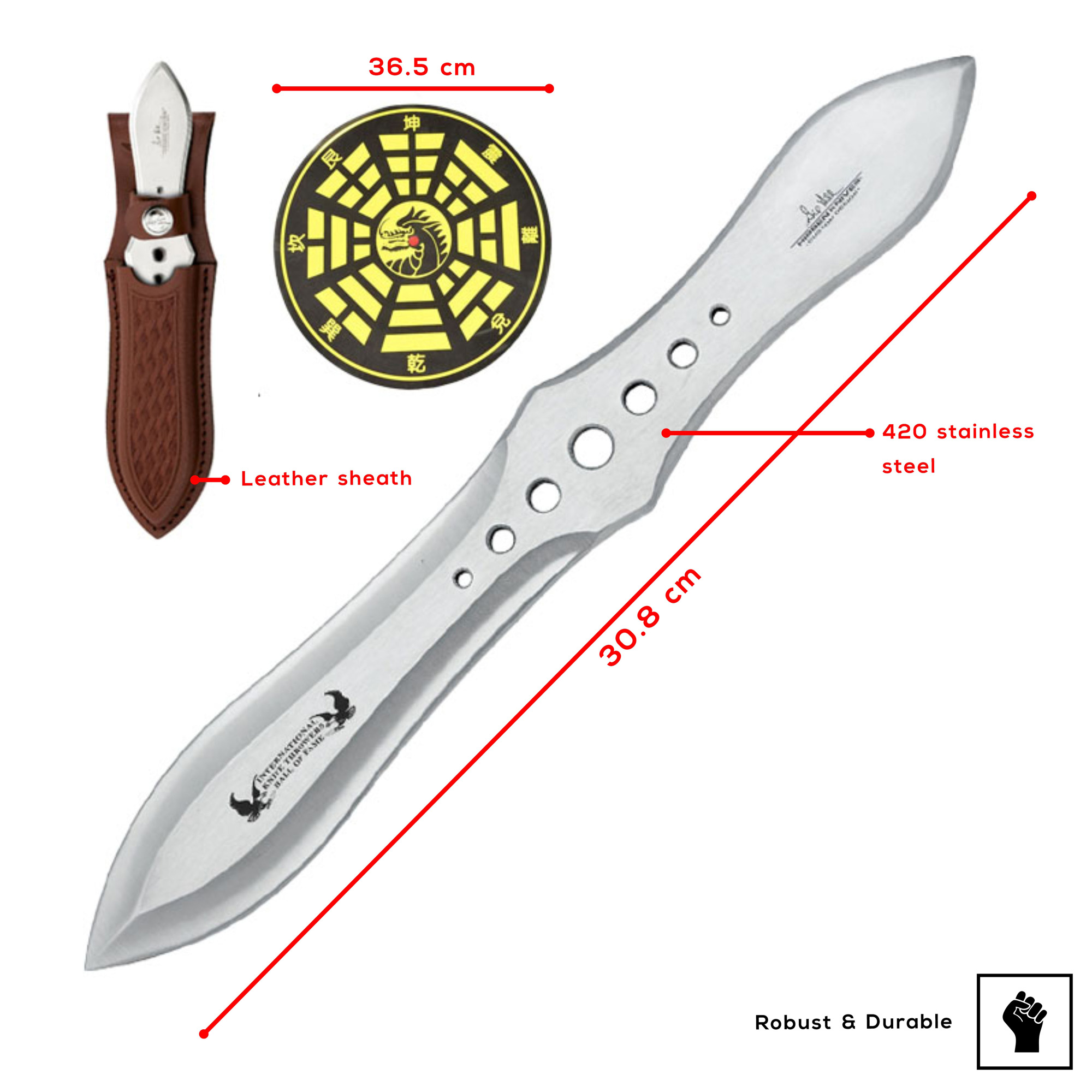 Hibben Competition Thrower Triple Set mit Zielscheibe