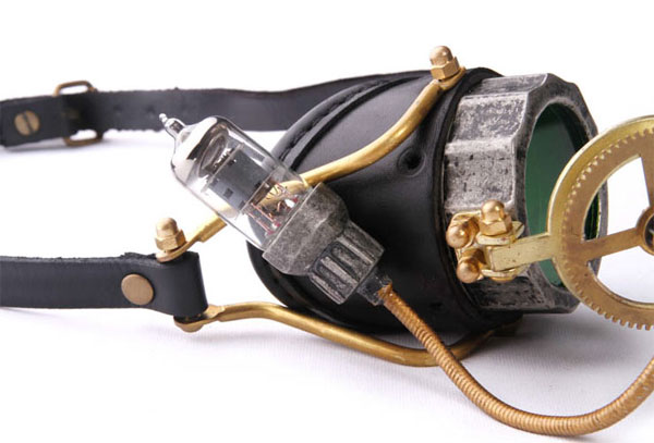 Monokel mit LED schwarz