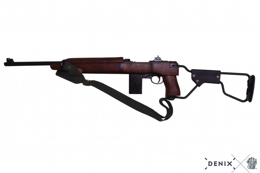 M1 A1 Karabiner, Kal. 30, USA 41, Fallschirmjäger, Kolben klappbar, Gurt, v. Winchester, 2.WK