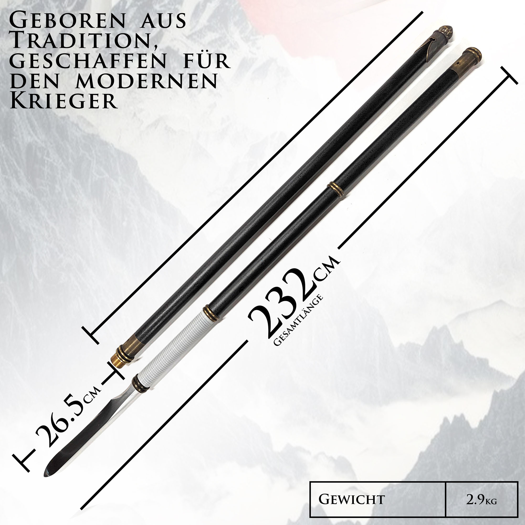 Geschmiedeter Yari Speer