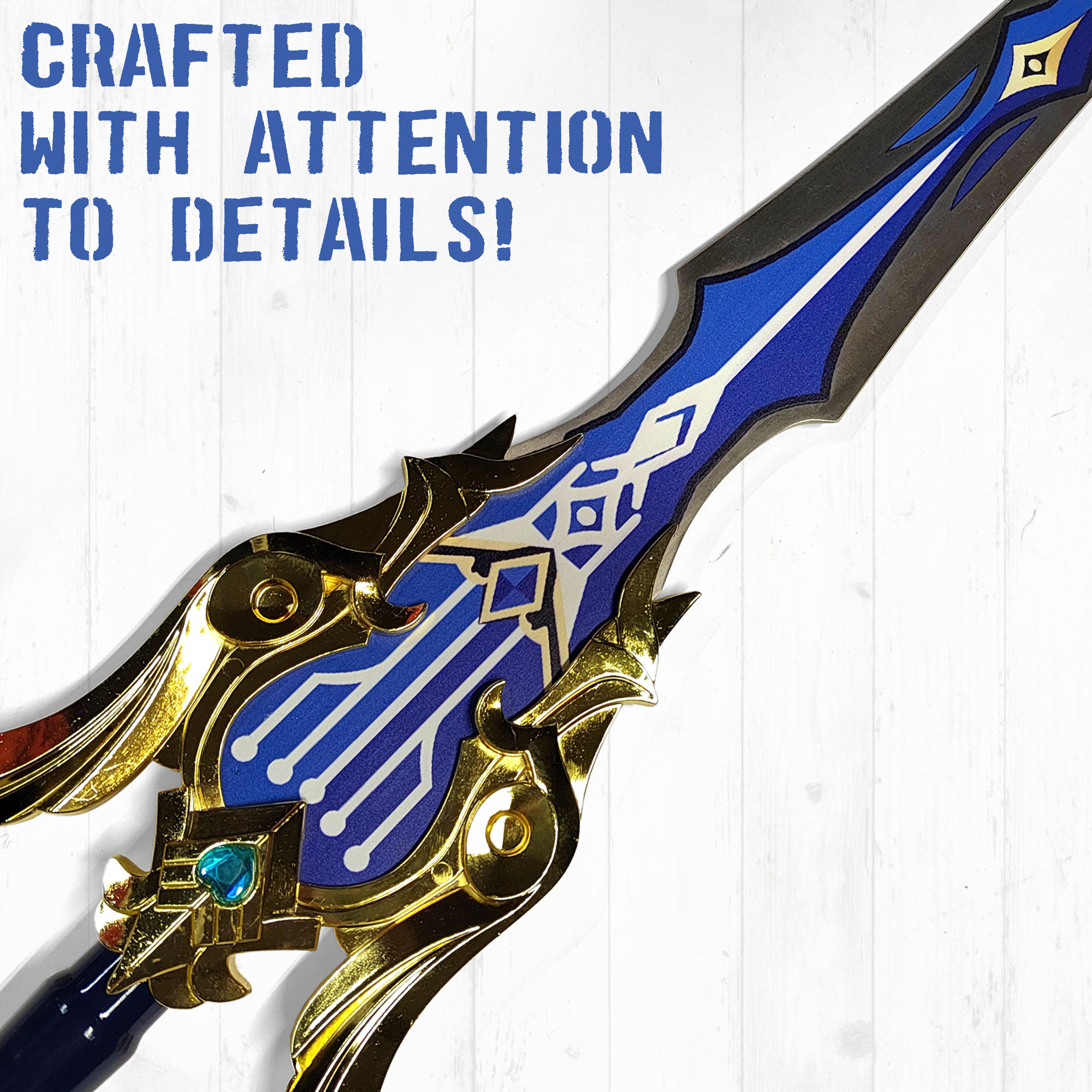 Genshin Impact - Song of Broken Pines Schwert, Genshin Impact Cosplay, Katana Schwert echt Samurai Schwert aus Stahl, Dekoration für einen Sammler oder als Geschenk