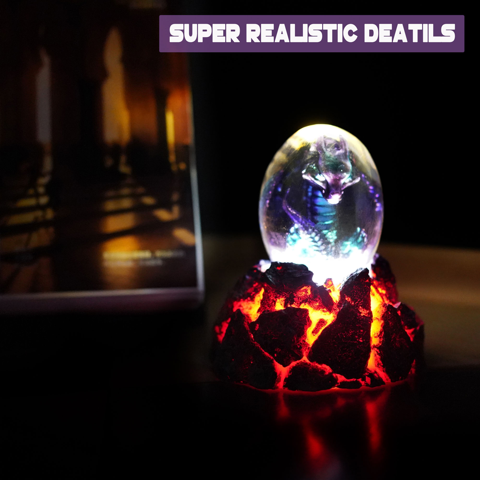 Lava Drachenei Lampe, blau