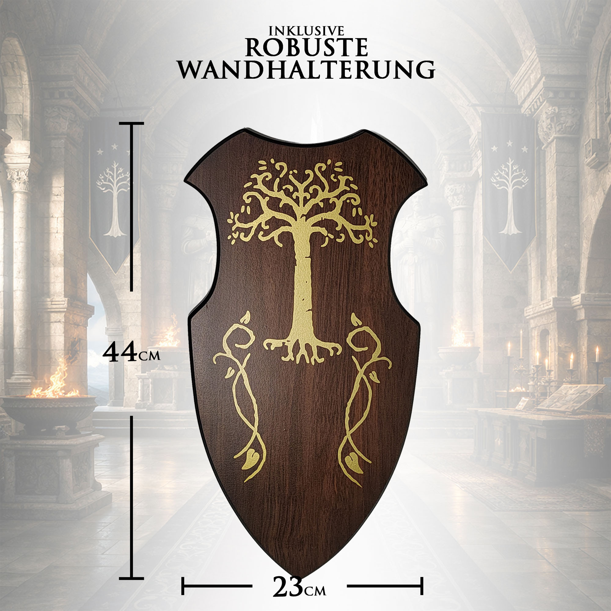 Herr der Ringe Narsil Schwert Replik 76,5 cm – Zerbrochenes Schwert von Isildur und Elendil – Lord of the Rings Sammlerschwert mit Wandhalterung aus Holz