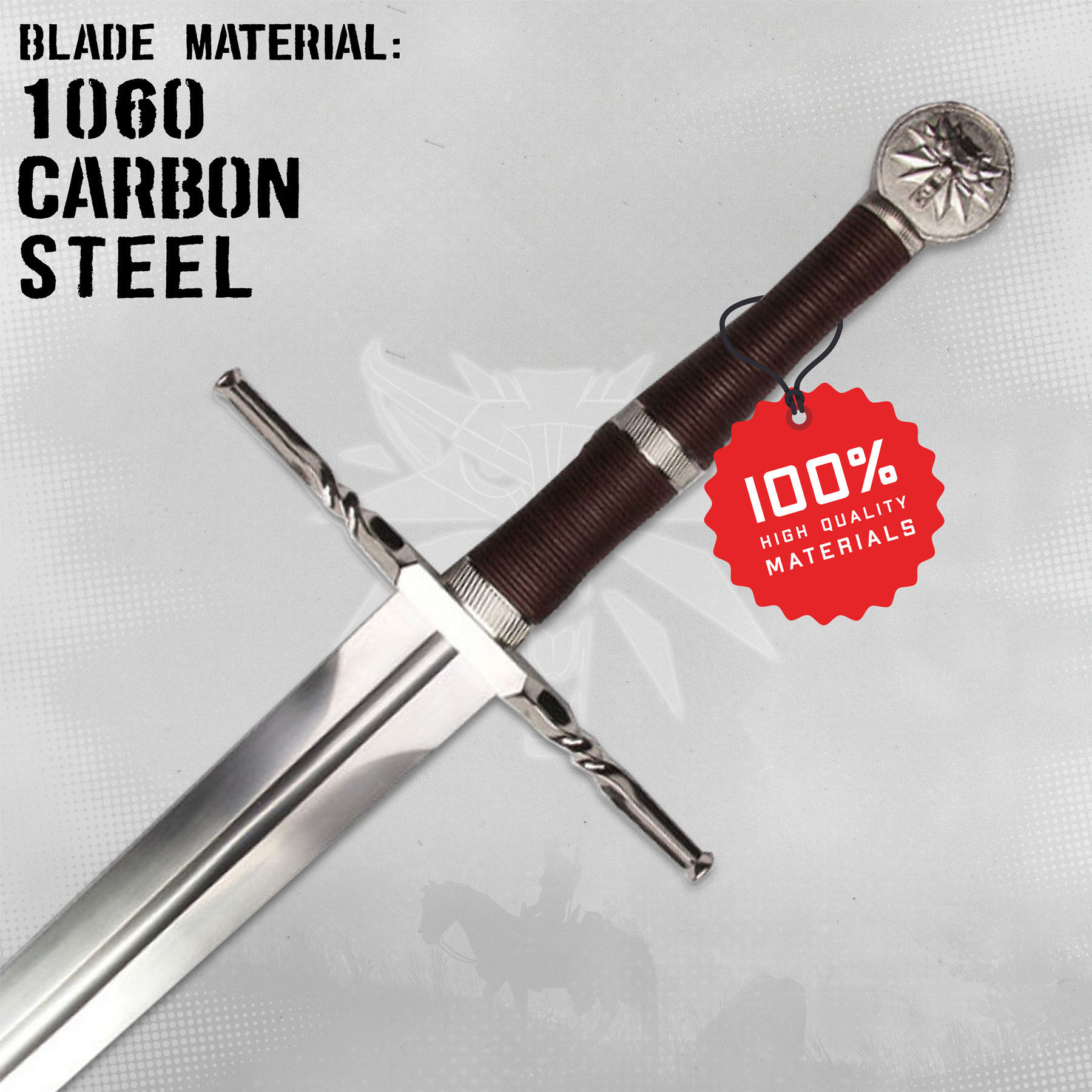 Witcher Stahl Schwert handgeschmiedet mit Gürtel und Scheide - ltd Edition 500