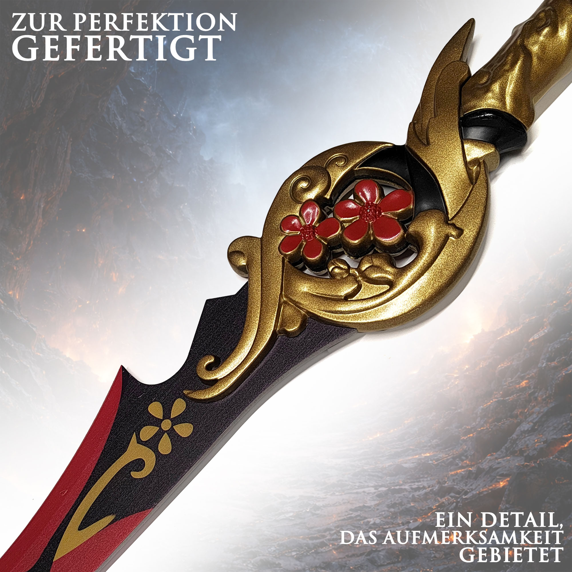 Solo Leveling Demonic Plum Flower Schwert 117 cm mit Scheide – Anime Großschwert Replik Edelstahl Cosplay Deko Sammlerstück