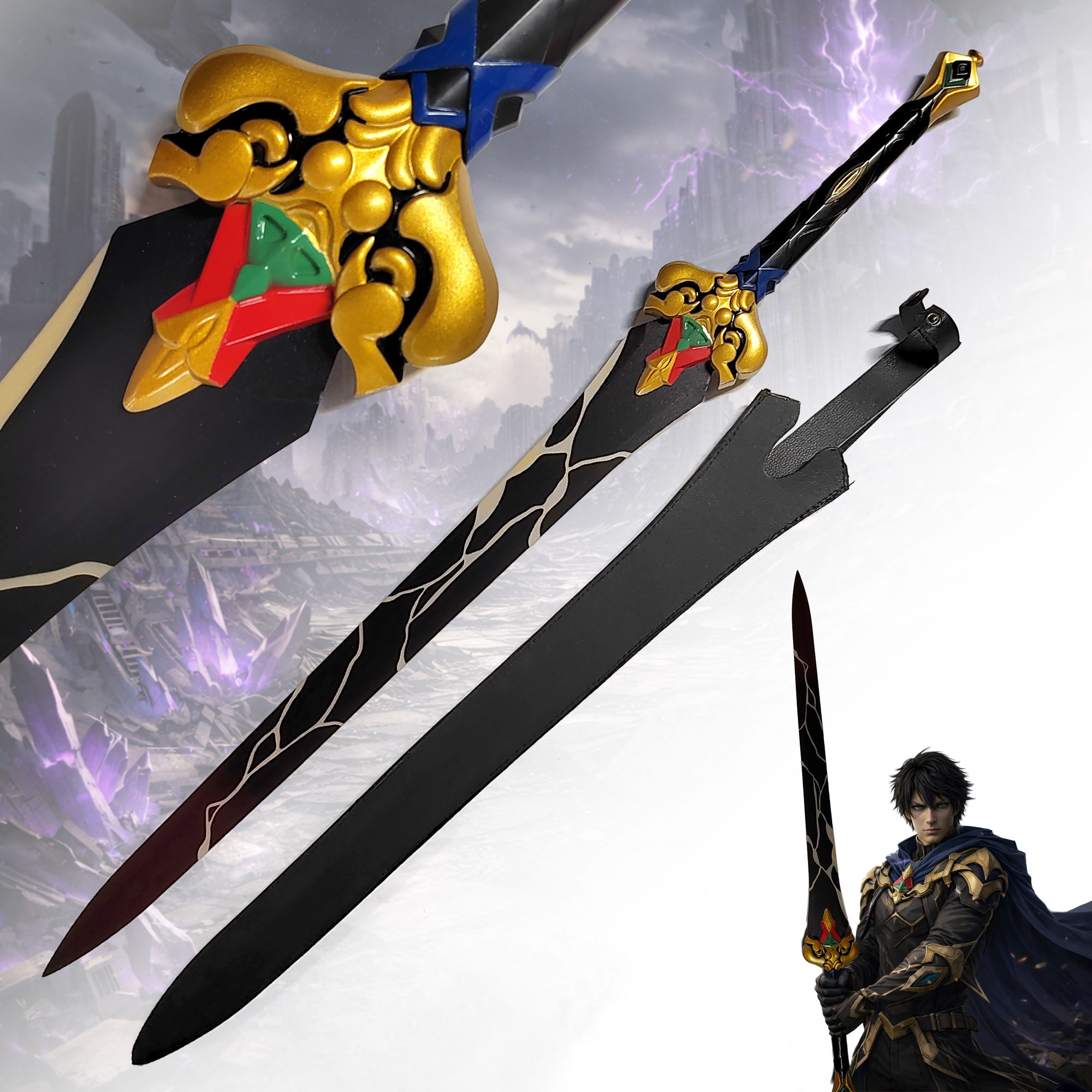 Honkai: Star Rail Blade Schwert 103cm | Massives Edelstahl Katana Replik (1,6kg) mit PU-Scheide | Stellaron Jäger Cosplay Waffe & Gaming Deko | HSR Merch