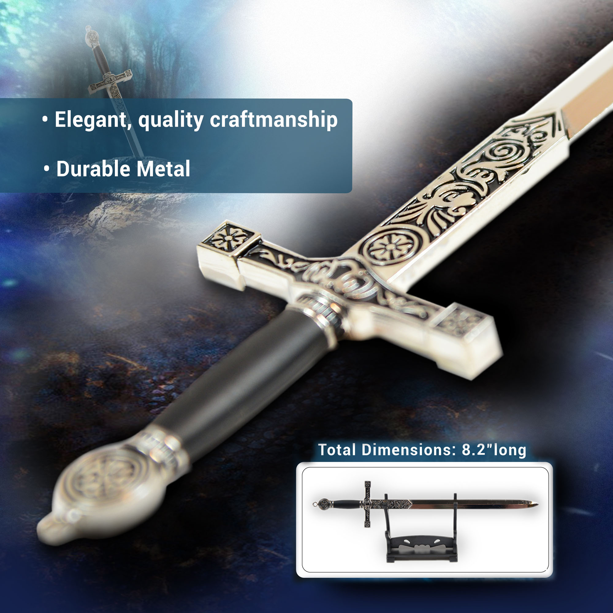 Excalibur Brieföffner mit Ständer