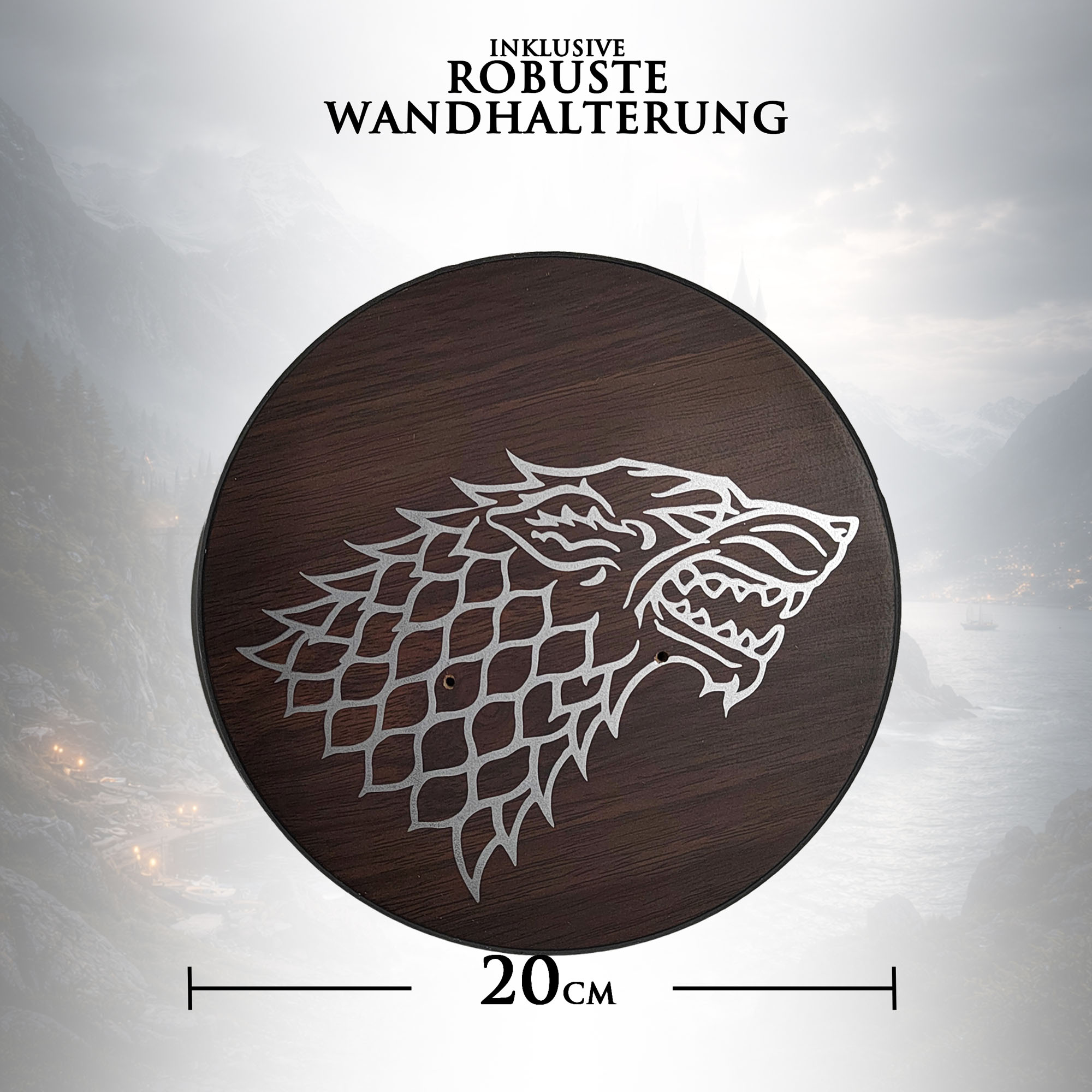 Game of Thrones Schwert Nadel von Arya Stark 97cm | Offizielle Needle Replik mit Haus Stark Wolf-Wandhalterung | GoT Deko Waffe